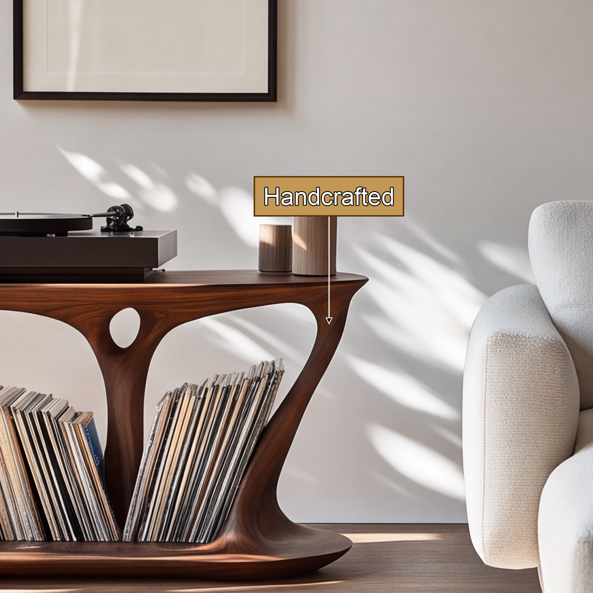 Caelthorn Handcrafted Solid Wood Record Player Stand SPA104642