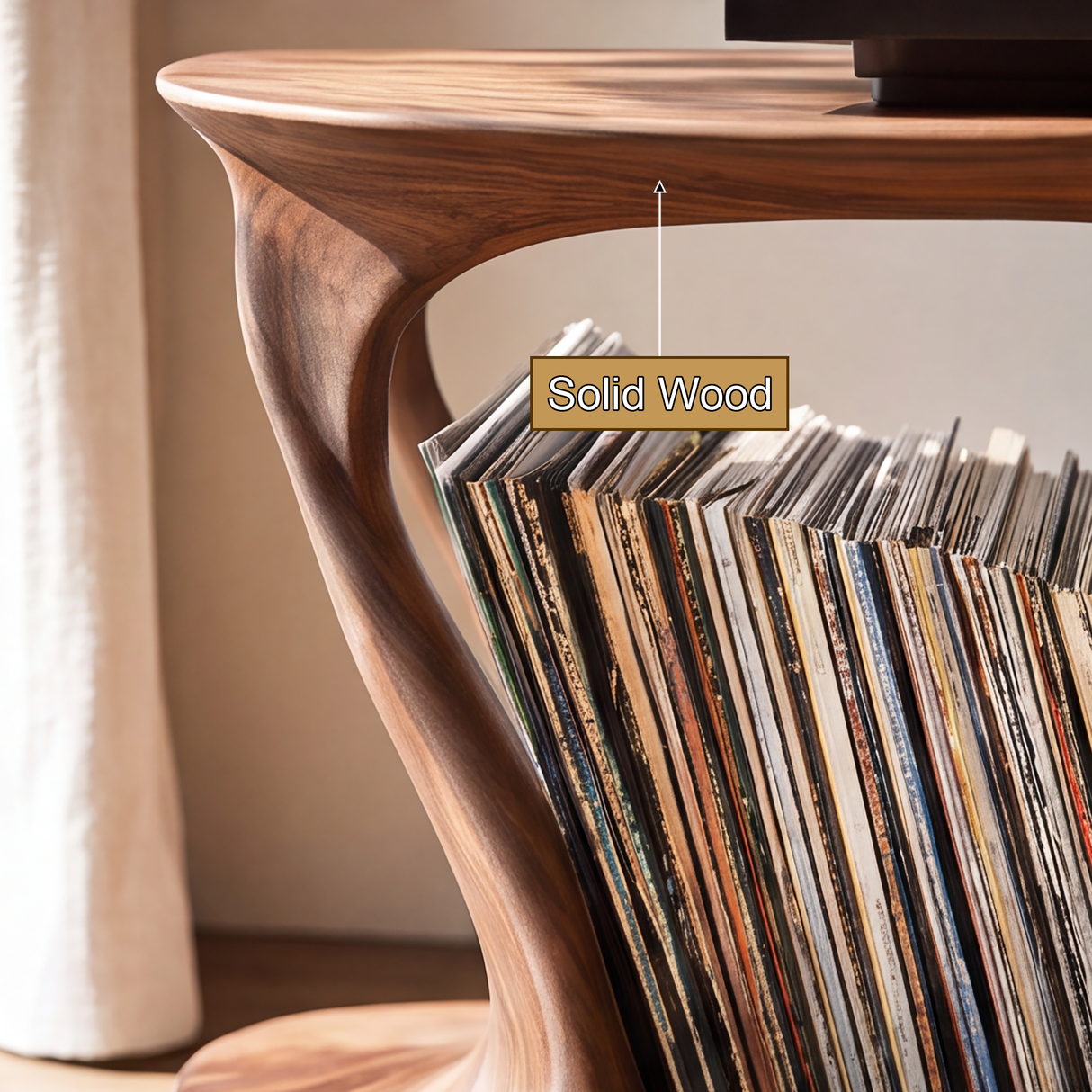 Caelthorn Handcrafted Solid Wood Record Player Stand SPA104642