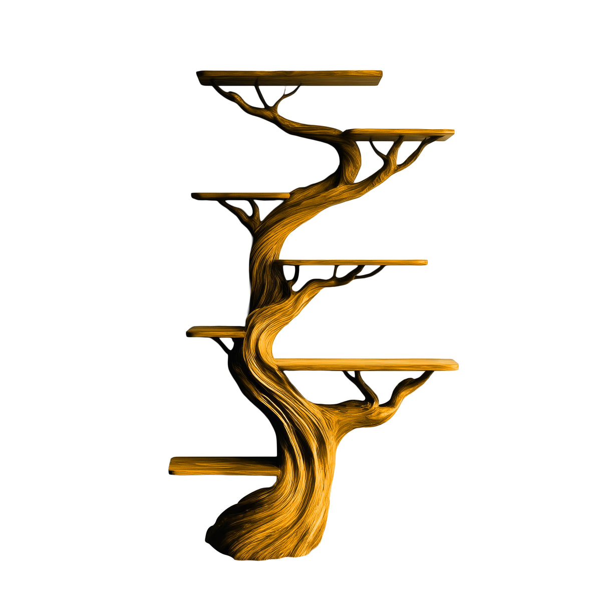 Caelthorn Handcrafted Solid Wood Tree Bookshelf