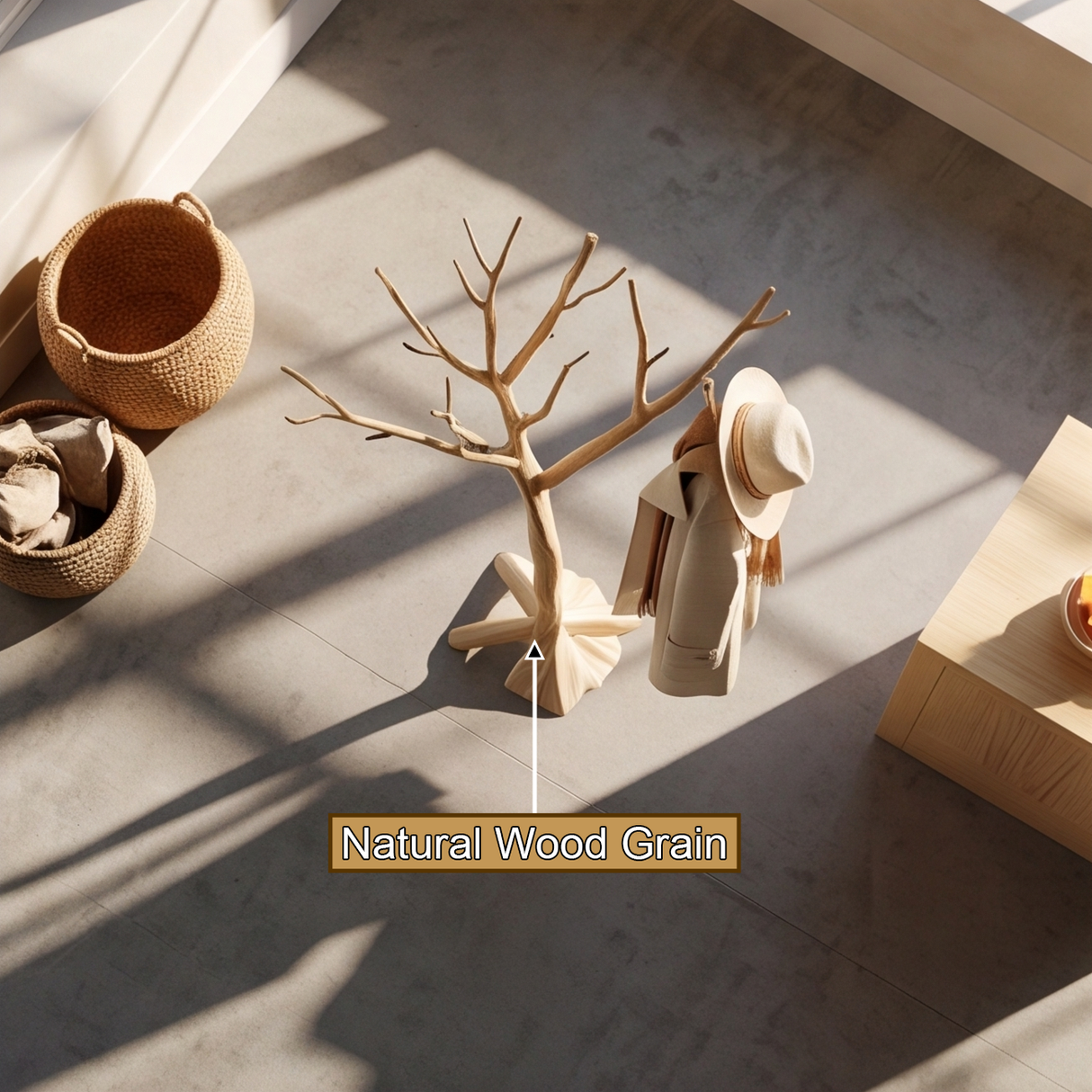 Caelthorn Sculpted Solid Wood Tree Coat Rack - Timberustic Tree Coat Rack