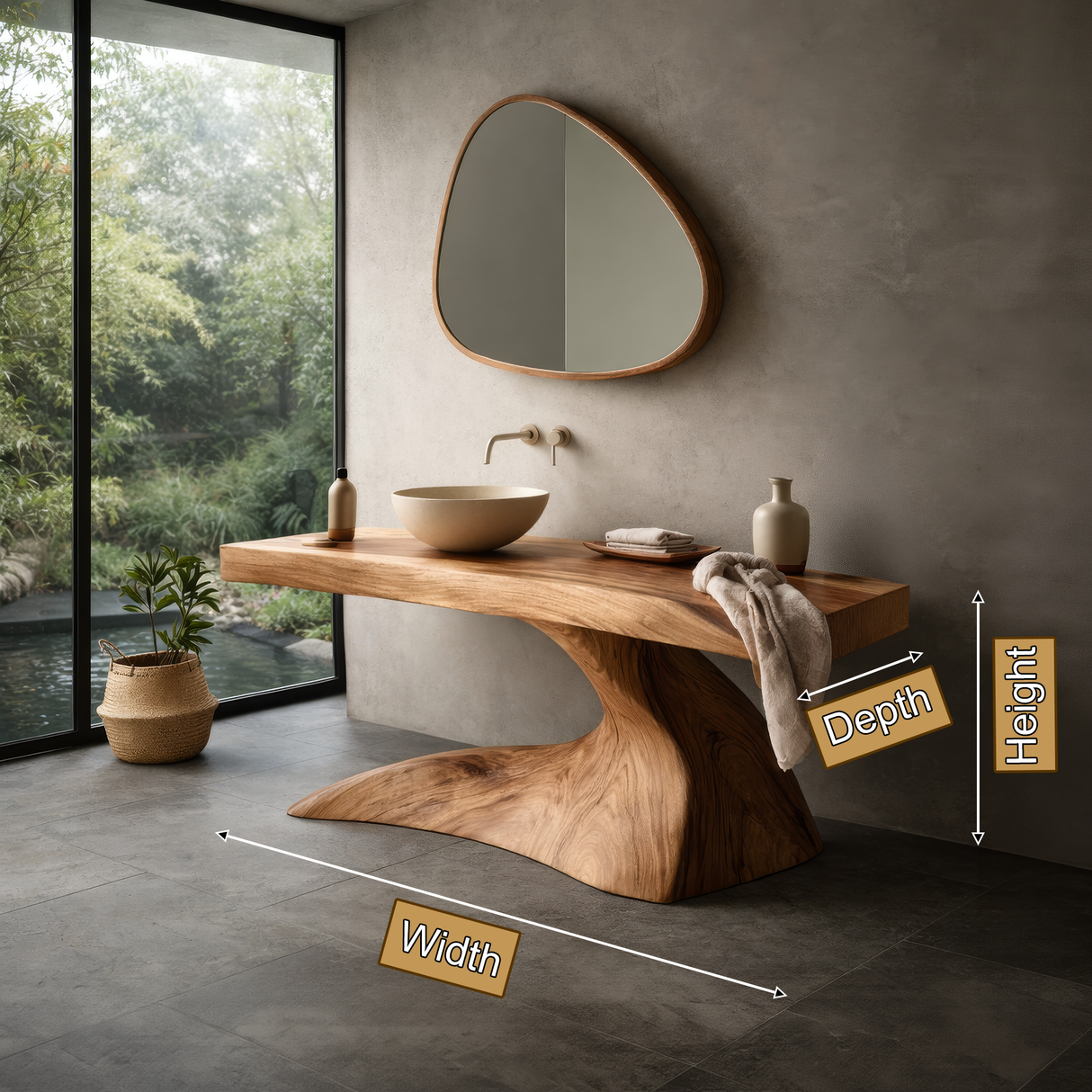 Caelun Sculpted Solid Wood Freestanding Bathroom Vanity - Timberustic Freestanding Bathroom Vanity