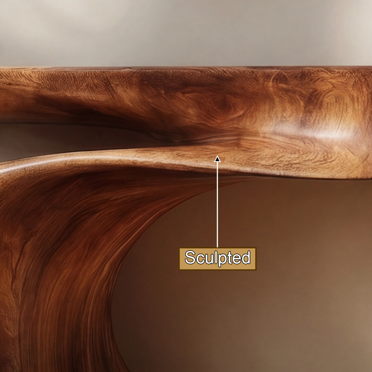 Caelvorn Sculpted Solid Wood Console Table - Timberustic Console Table