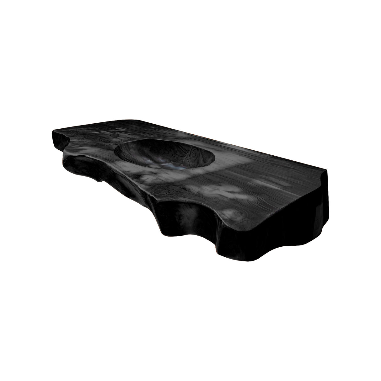 Caldera Live Edge Solid Wood Floating Bathroom Vanity with Integrated Sink Black - Timberustic Floating Bathroom Vanity with Integrated Sink