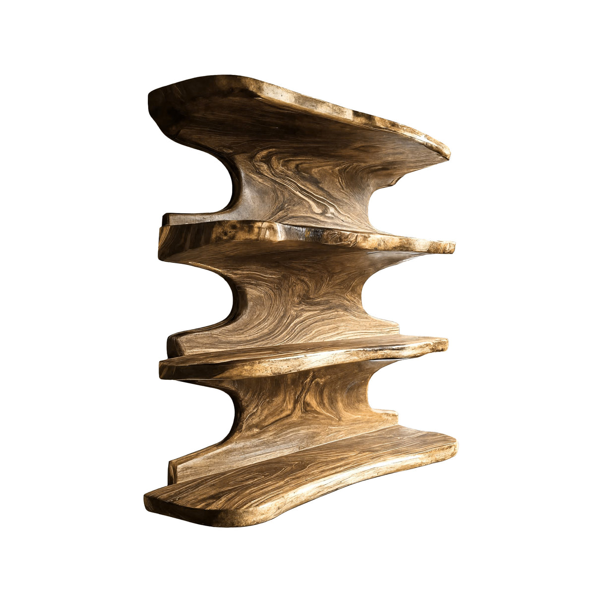 Caldera Live Edge Solid Wood Floating Kitchen Shelf Natural Oak - Timberustic Floating Kitchen Shelf