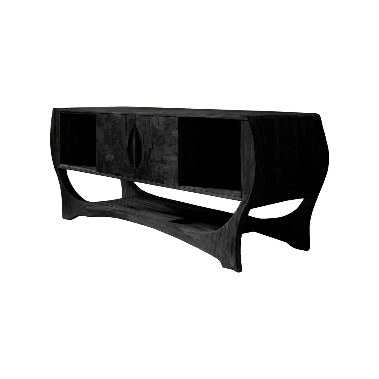 Caldera Sculpted Solid Wood Freestanding Bathroom Vanity with Drawers Black - Timberustic Freestanding Bathroom Vanity with Drawers