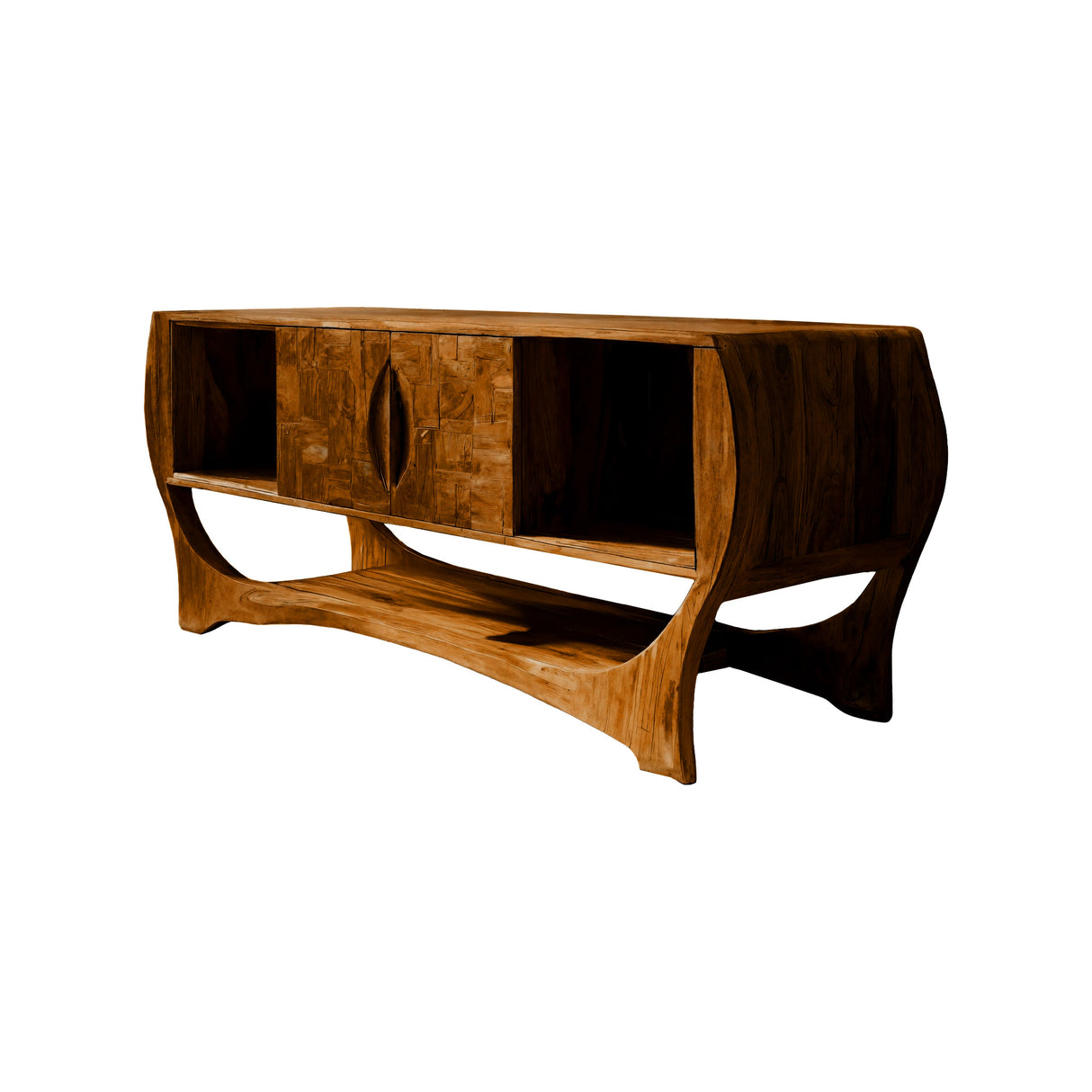Caldera Sculpted Solid Wood Freestanding Bathroom Vanity with Drawers Brown - Timberustic Freestanding Bathroom Vanity with Drawers