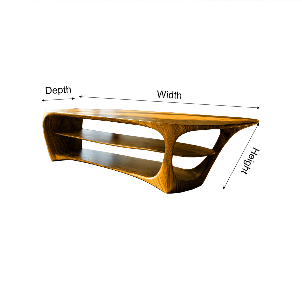 Calderon Curve Solid Wood Kitchen Island - Timberustic Kitchen Island