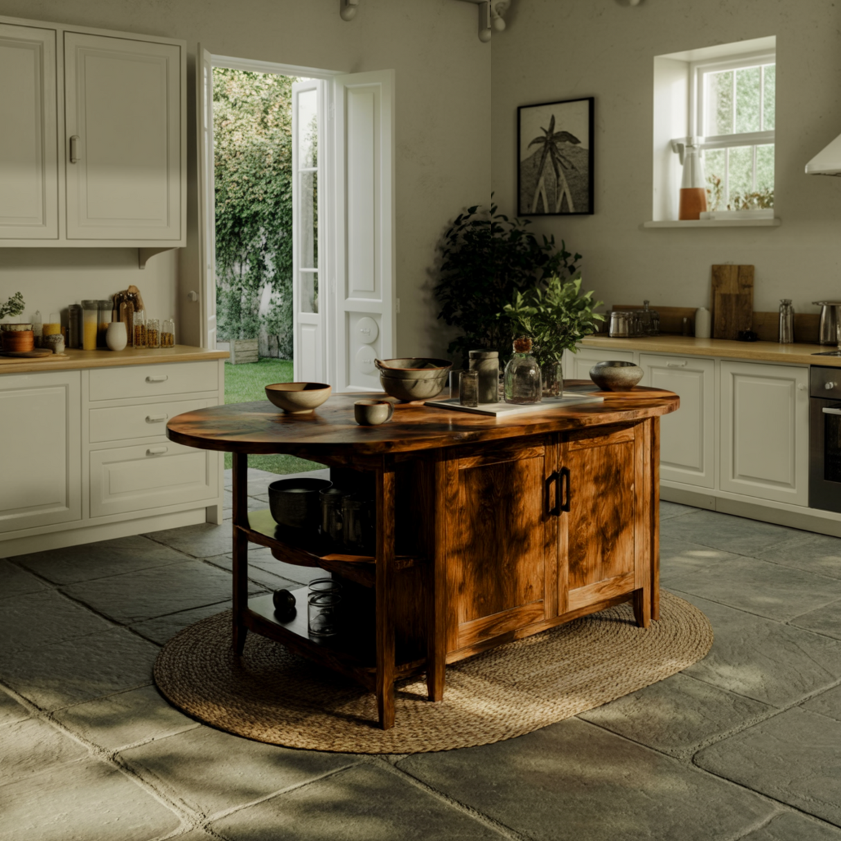 Caldren Solid Wood Kitchen Island with Storage - Timberustic Kitchen Island