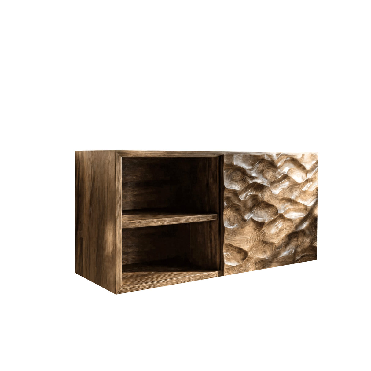 Caldrin Wave Solid Wood Floating Bathroom Cabinet Natural Oak - Timberustic Floating Bathroom Cabinet