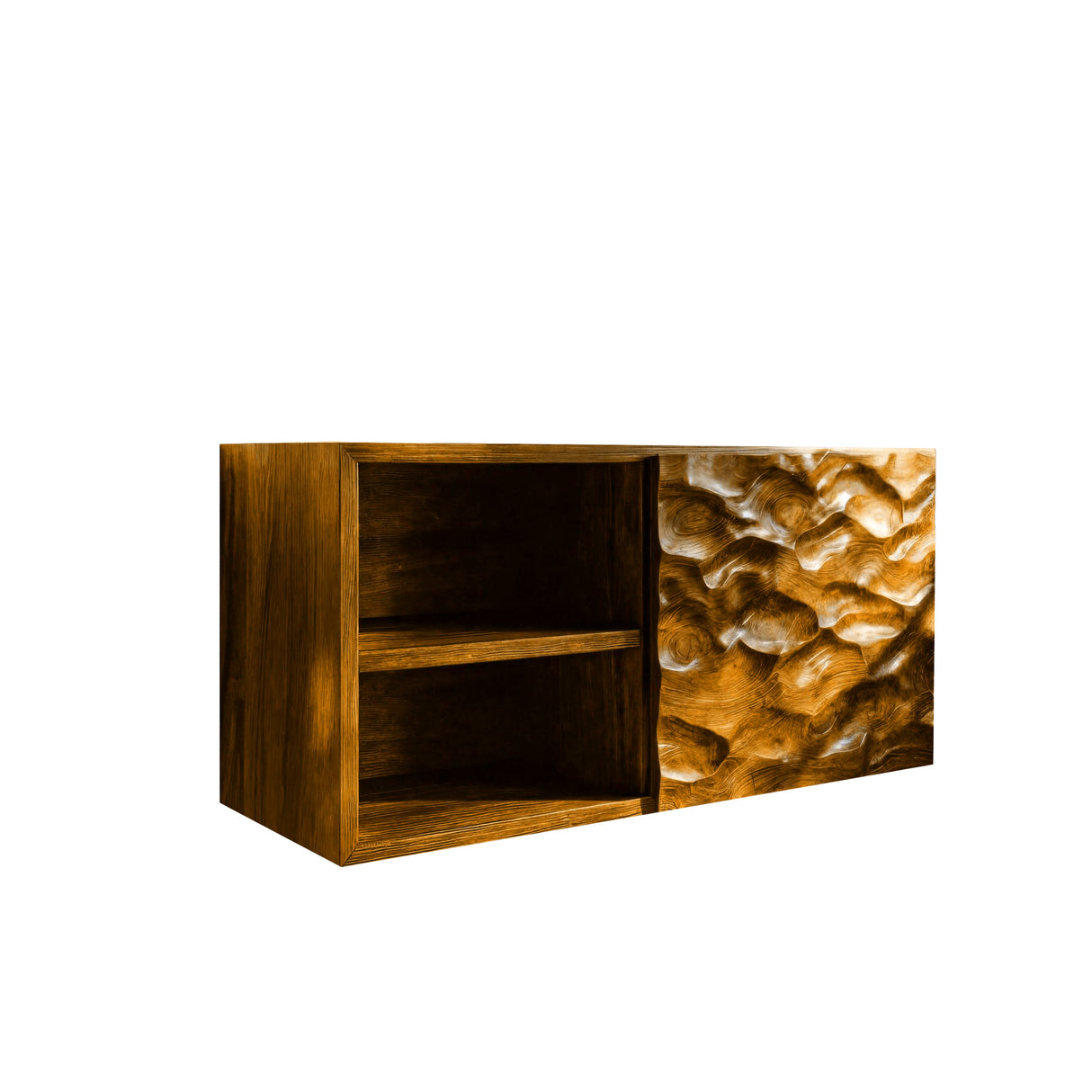 Caldrin Wave Solid Wood Floating Bathroom Cabinet Teak - Timberustic Floating Bathroom Cabinet