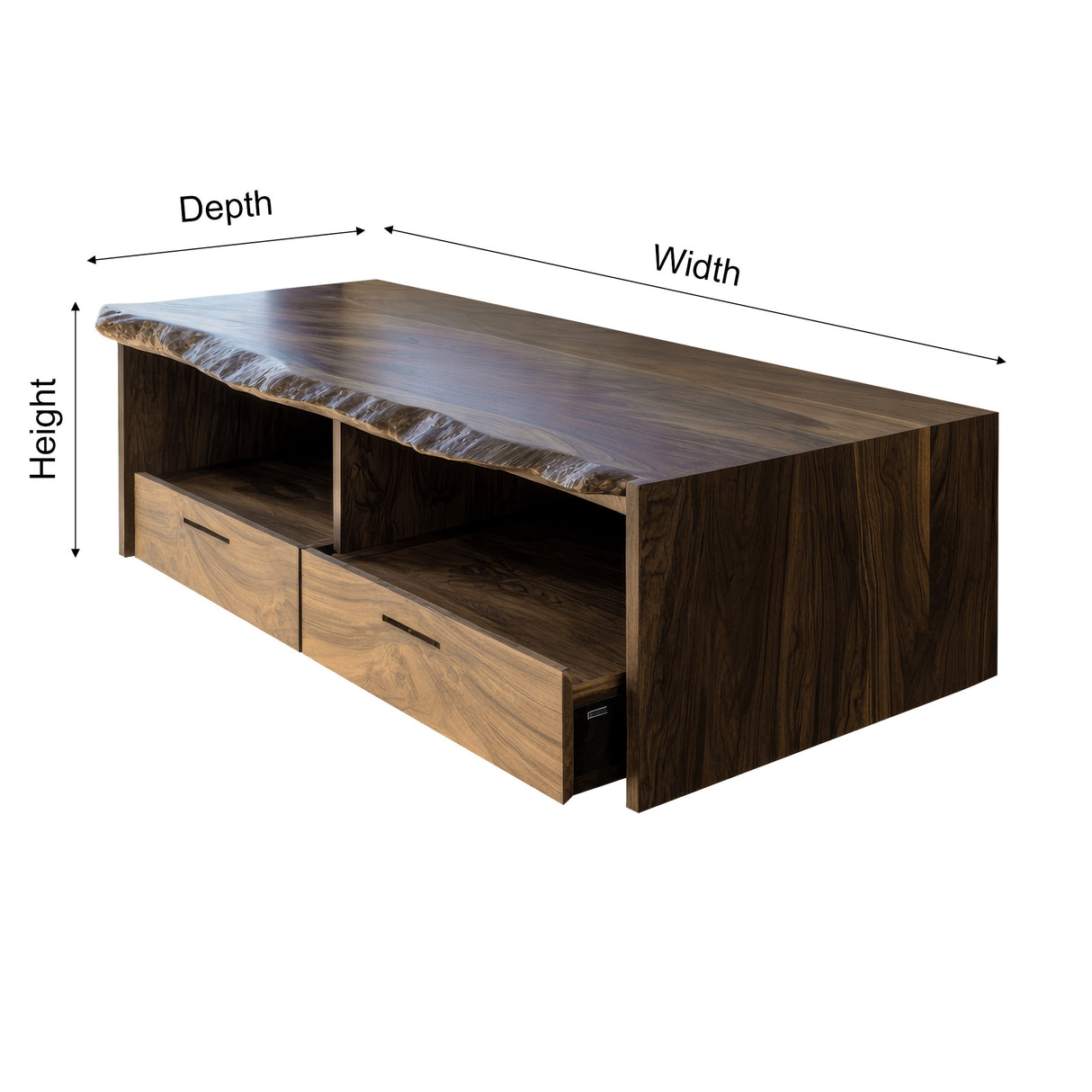 Caldris Live Edge Solid Wood Floating Bathroom Vanity with Drawers - Timberustic Floating Bathroom Vanity With Drawers