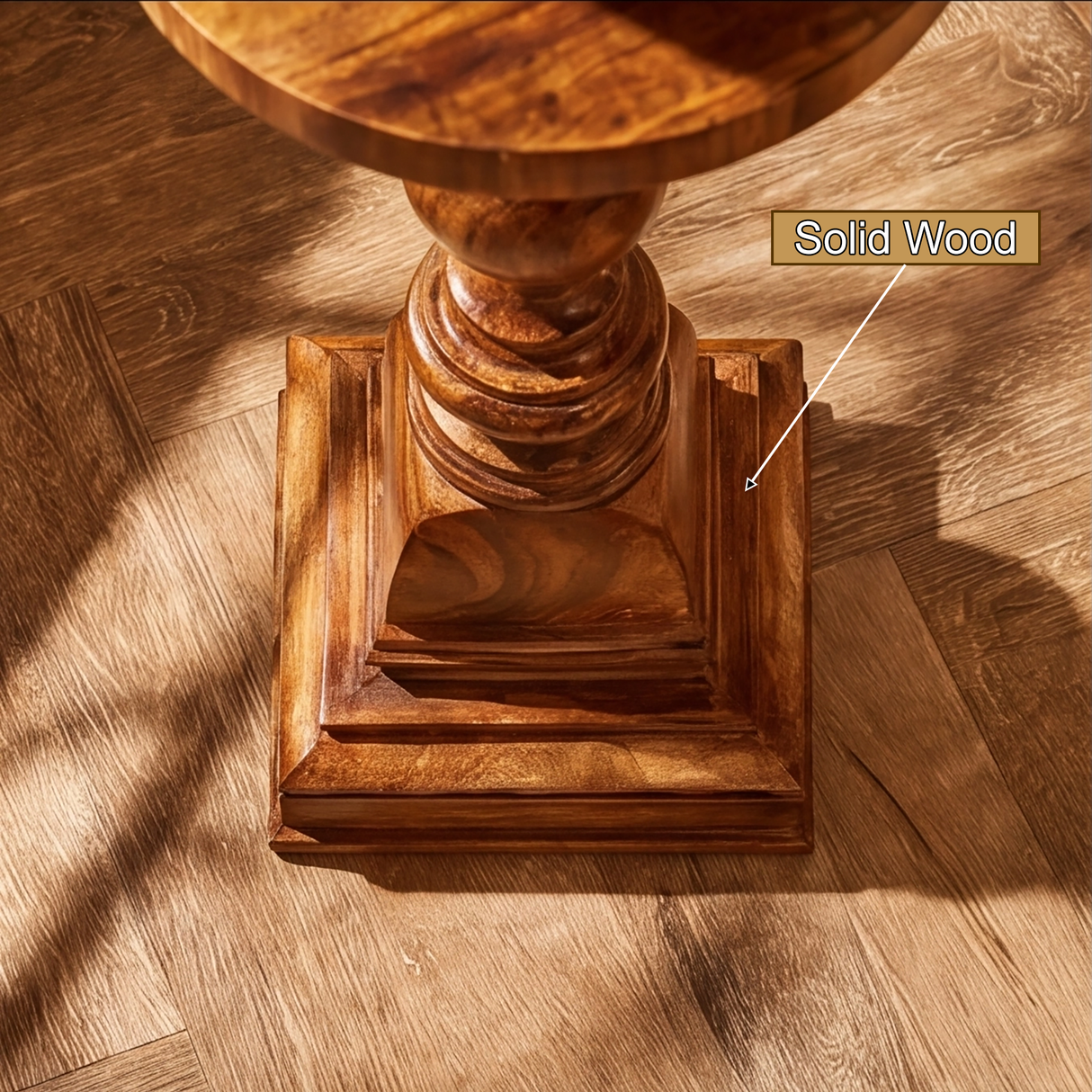 Caldris Solid Wood Pedestal Stand - Timberustic Pedestal Stand