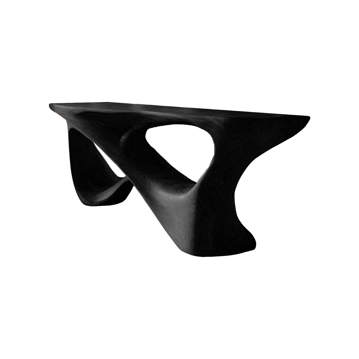 Calen Sculpted Solid Wood Console Table Black - Timberustic Console Table