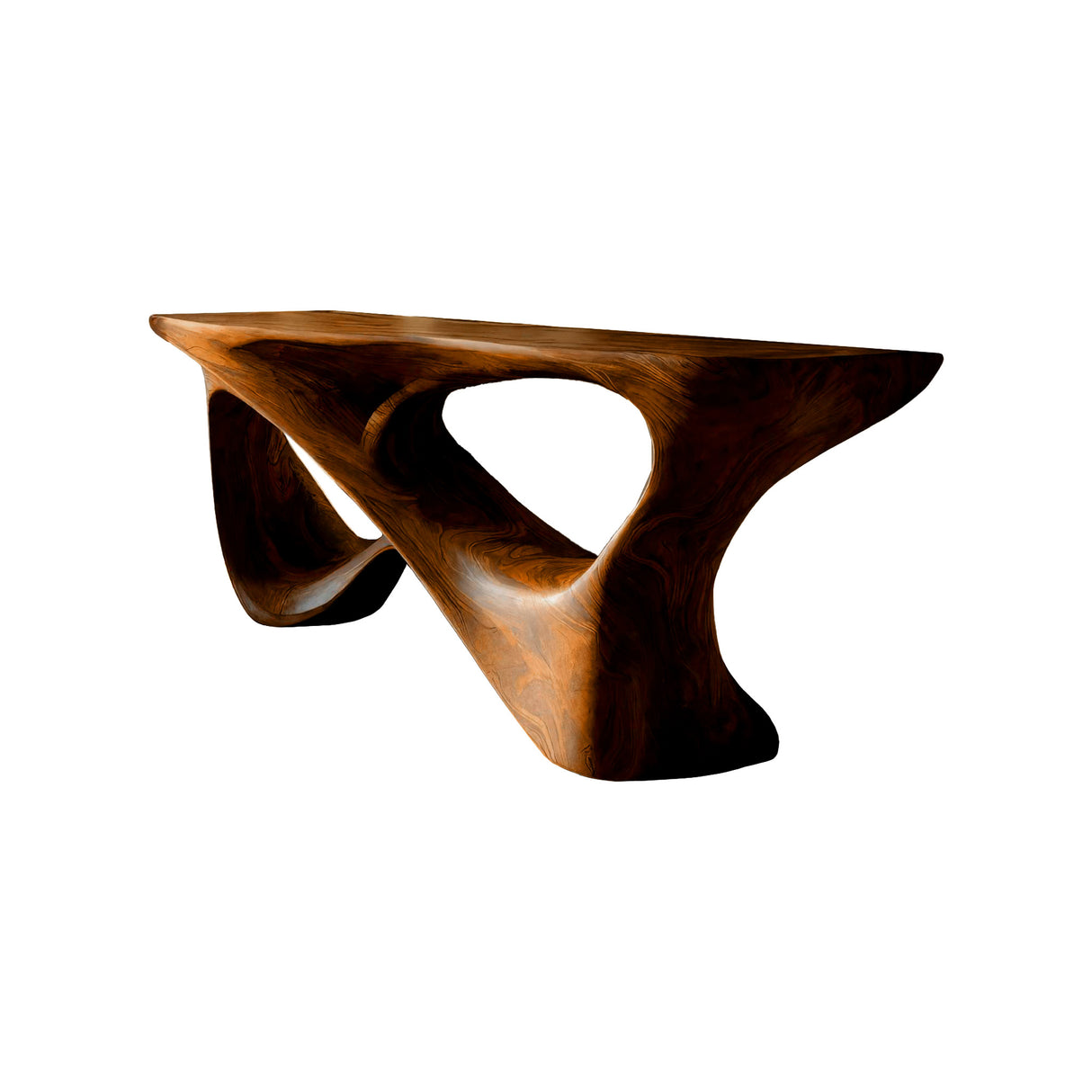 Calen Sculpted Solid Wood Console Table Brown - Timberustic Console Table