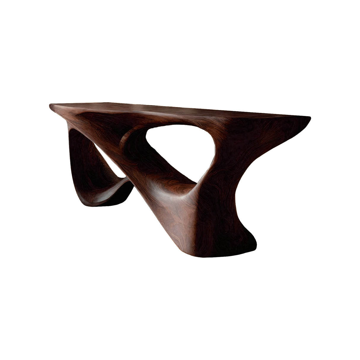 Calen Sculpted Solid Wood Console Table Dark Walnut - Timberustic Console Table