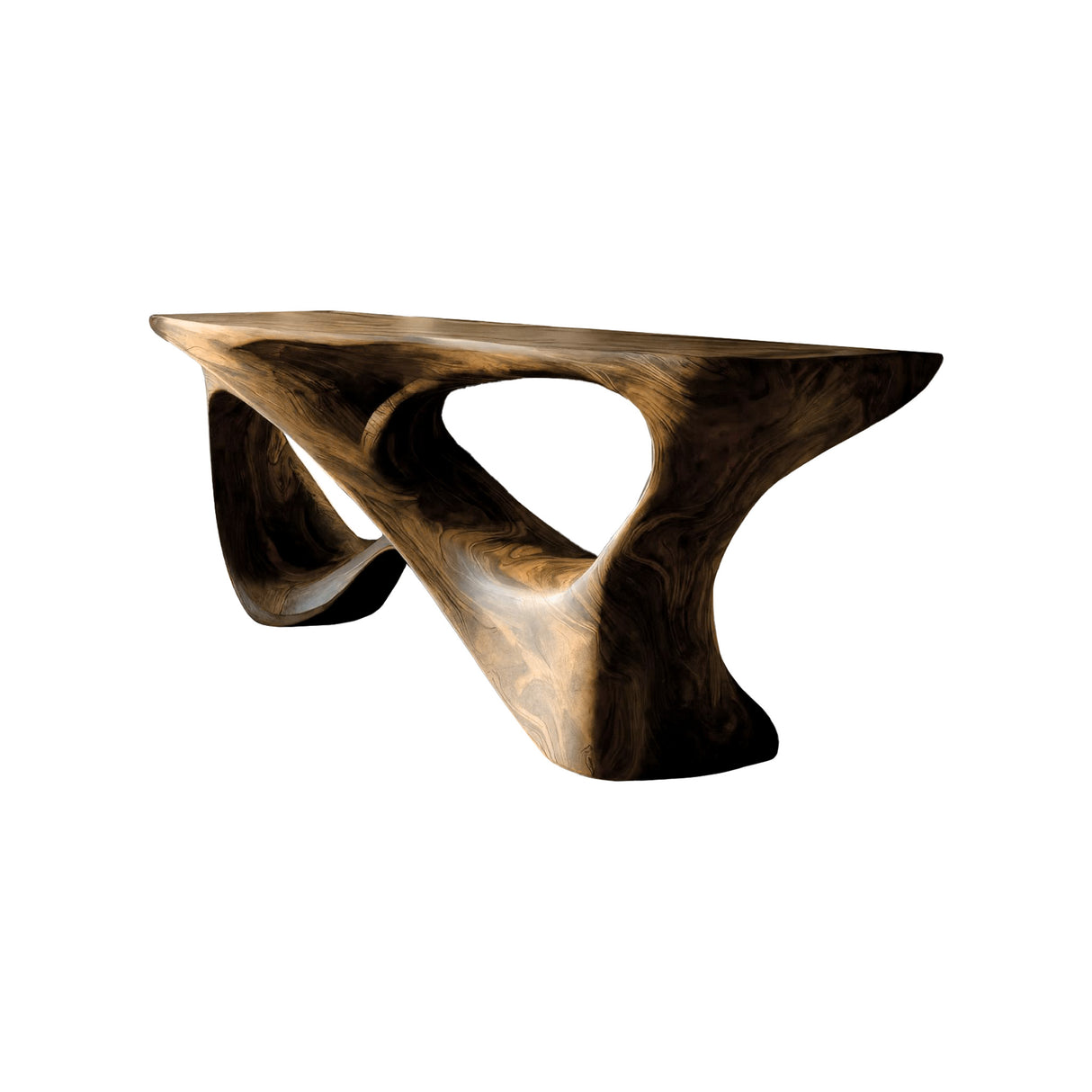 Calen Sculpted Solid Wood Console Table Natural Oak - Timberustic Console Table