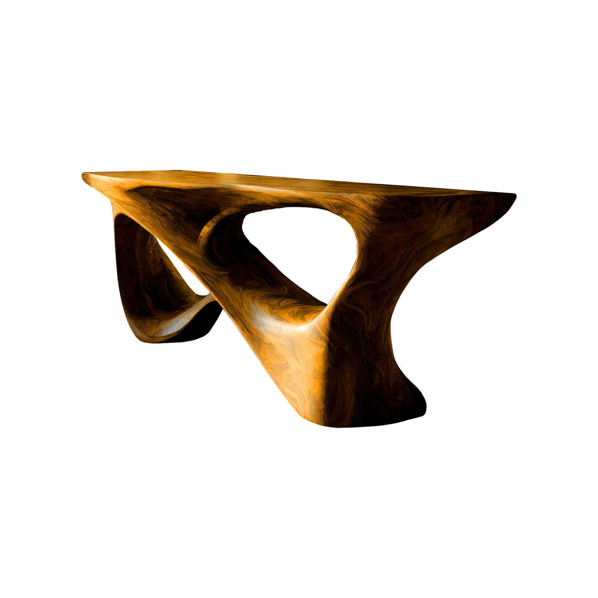 Calen Sculpted Solid Wood Console Table Teak - Timberustic Console Table