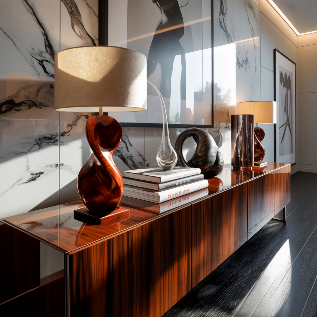 Calira Knot Sculpted Solid Wood Table Lamp - Timberustic Table Lamp