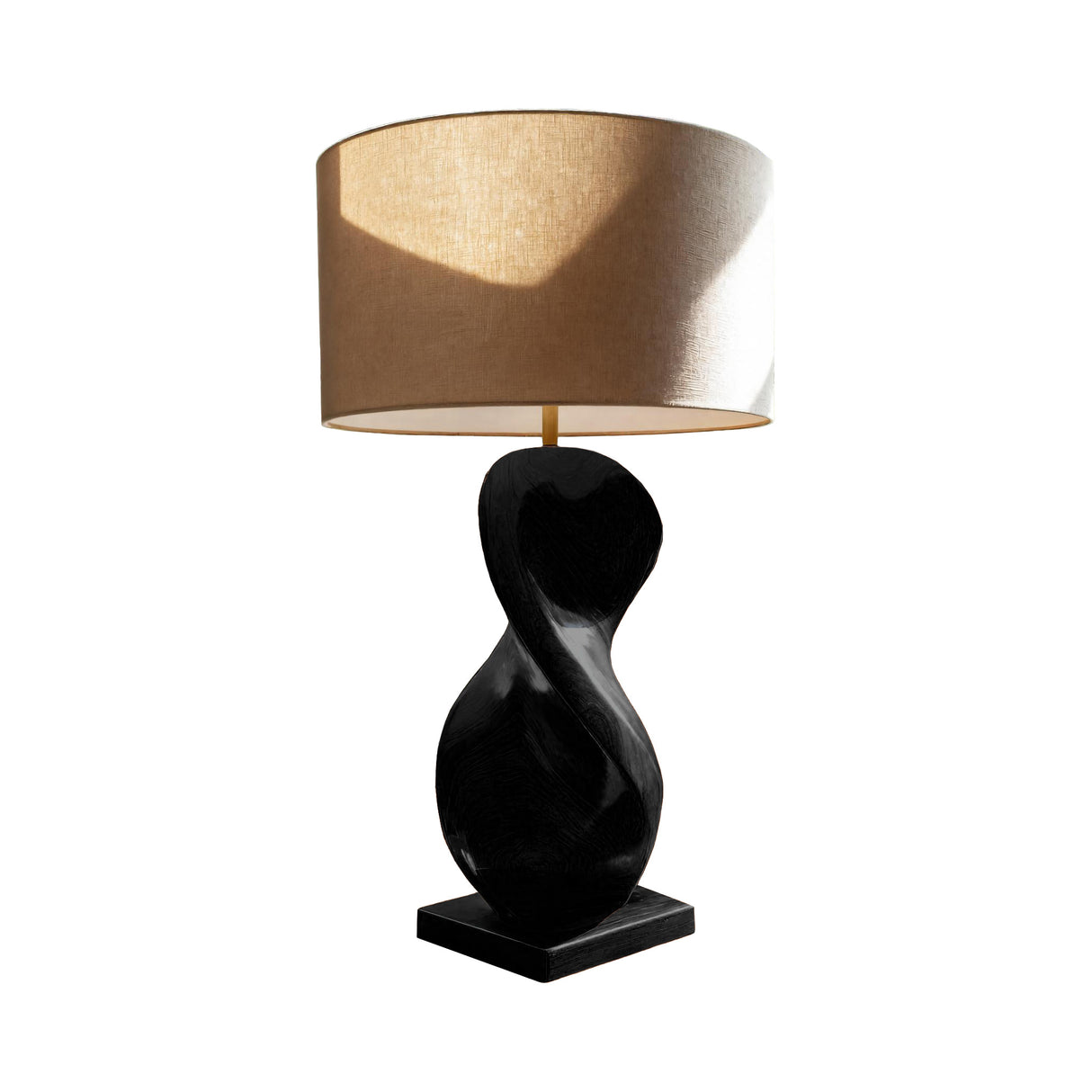 Calira Knot Sculpted Solid Wood Table Lamp Black - Timberustic Table Lamp