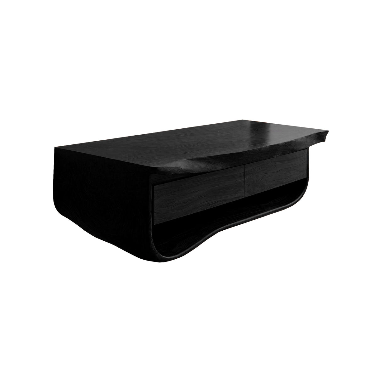Calira Live Edge Solid Wood Floating Bathroom Vanity with Drawers Black - Timberustic Floating Bathroom Vanity With Drawers