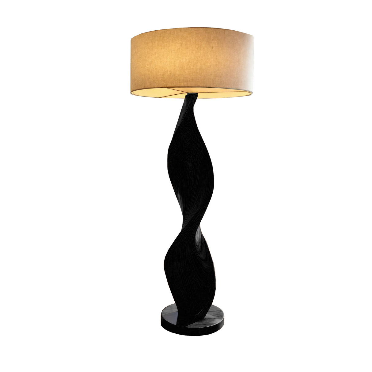 Calira Twist Sculpted Solid Wood Floor Lamp Black - Timberustic Floor Lamp