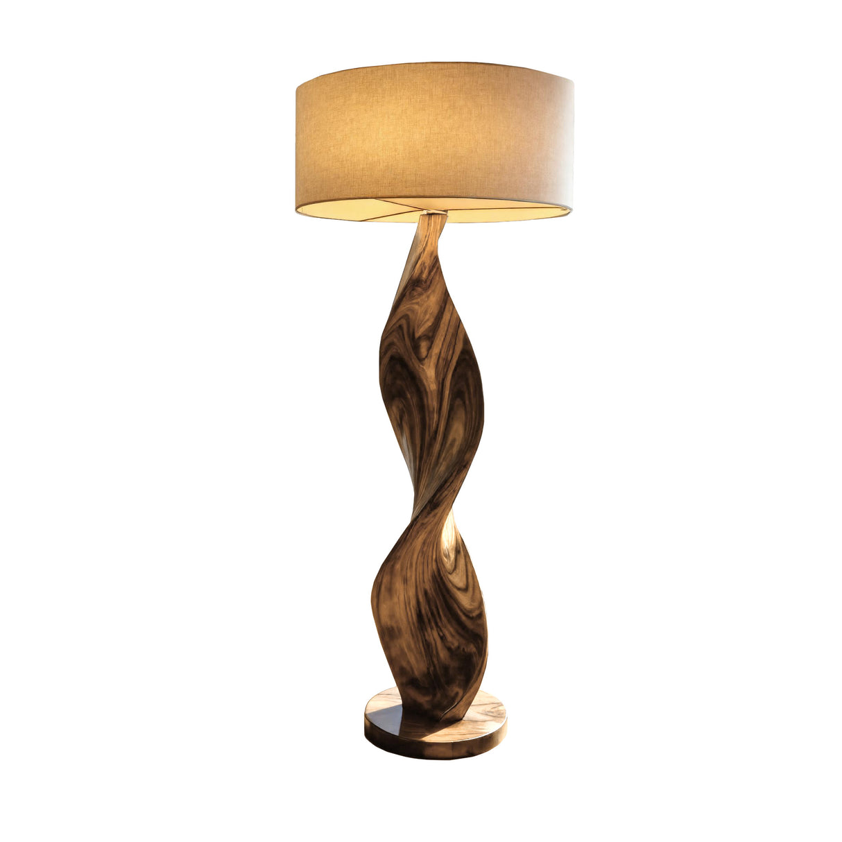 Calira Twist Sculpted Solid Wood Floor Lamp Natural Oak - Timberustic Floor Lamp