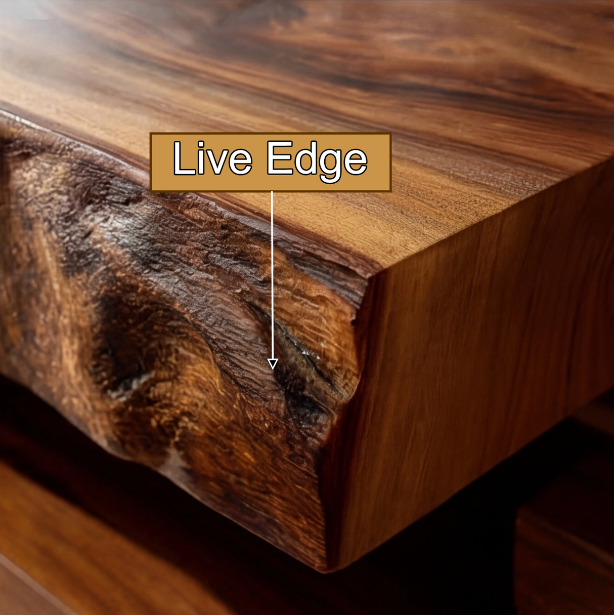 Calvero Sculpted Live Edge Solid Wood Floating Bathroom Vanity with Integrated Sink - Timberustic Floating Bathroom Vanity with Integrated Sink