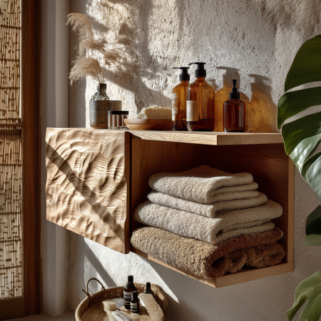 Calviora Handcrafted Solid Wood Floating Bathroom Cabinet - Timberustic Floating Bathroom Cabinet