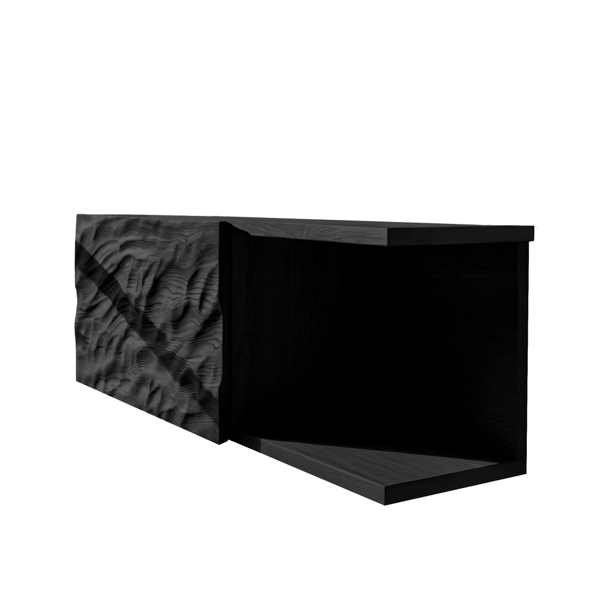 Calviora Handcrafted Solid Wood Floating Bathroom Cabinet Black - Timberustic Floating Bathroom Cabinet