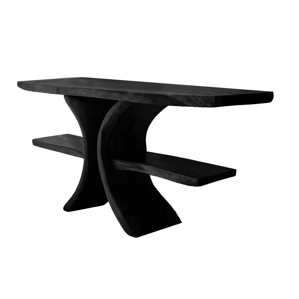 Calviro Sculpted Solid Wood Freestanding Bathroom Vanity with Shelves Black - Timberustic Freestanding Bathroom Vanity with Shelves