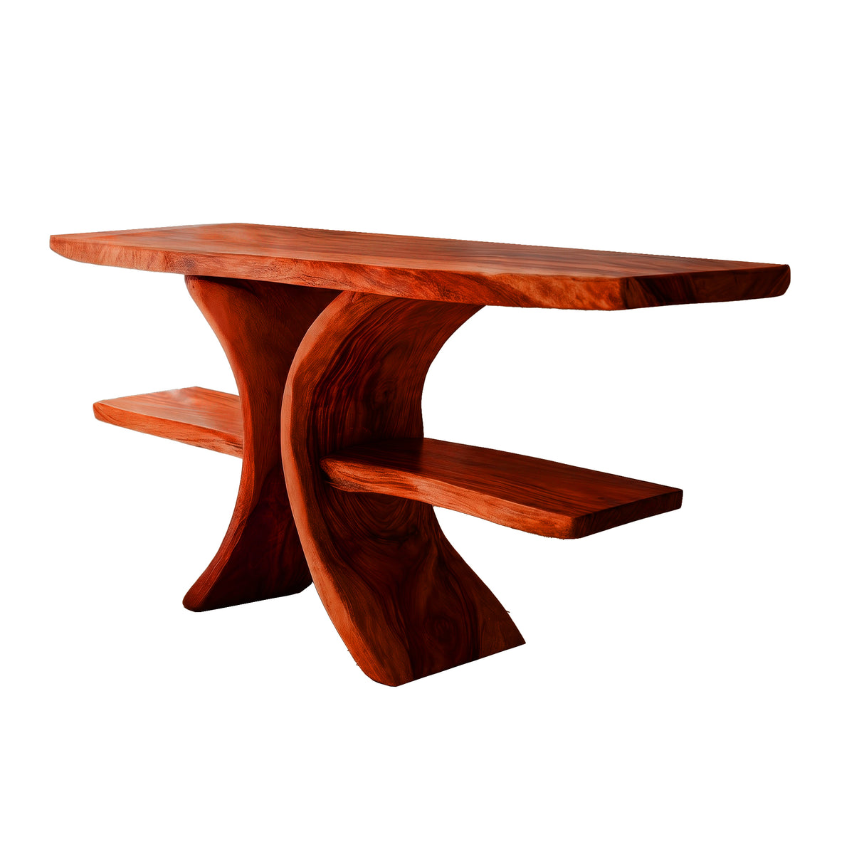 Calviro Sculpted Solid Wood Freestanding Bathroom Vanity with Shelves Mahogany - Timberustic Freestanding Bathroom Vanity with Shelves