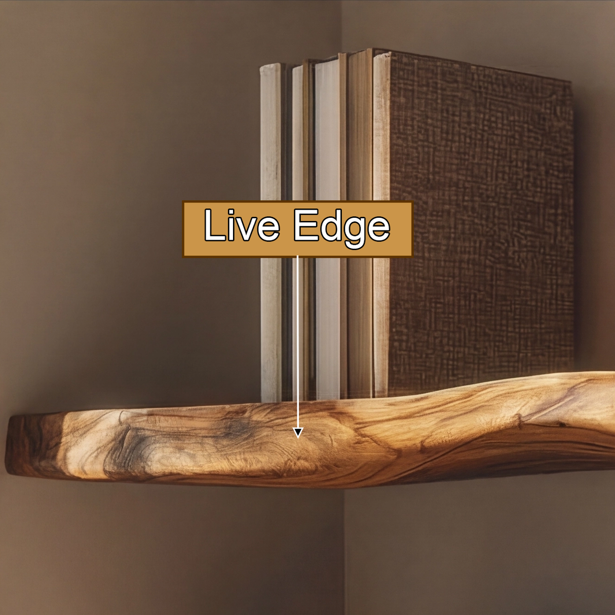 Calvora Live Edge Solid Wood Floating Shelf SPA294832 - Timberustic Floating Shelf
