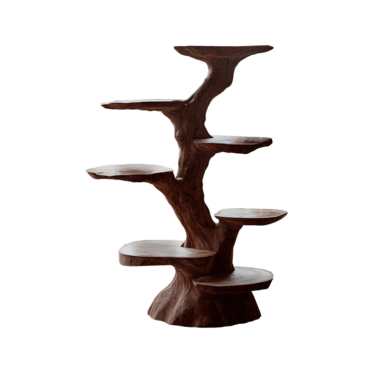 Canopy Sculpted Solid Wood Tree-Inspired Cat Tree Shelf Dark Walnut - Timberustic Tree-Inspired Cat Tree Shelf