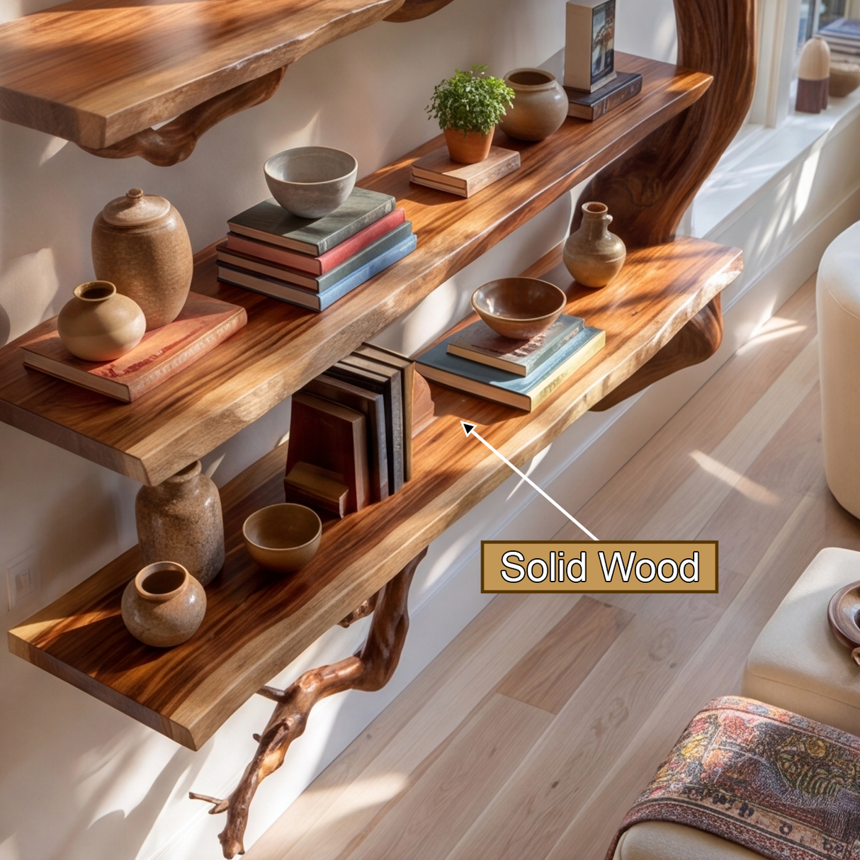 Canopycrest Handcrafted Solid Wood Tree Bookshelf