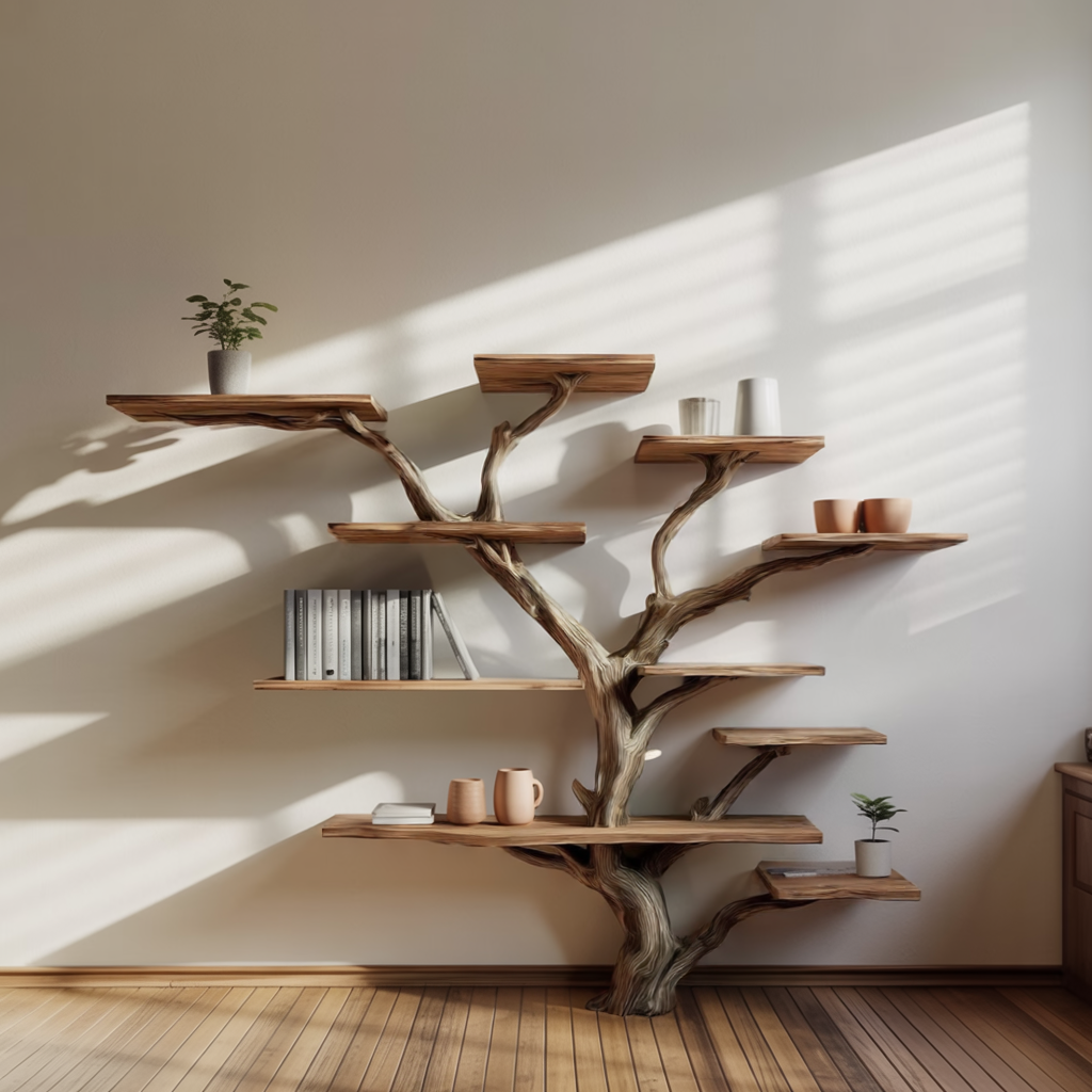 Canopyform Solid Wood Tree Bookshelf