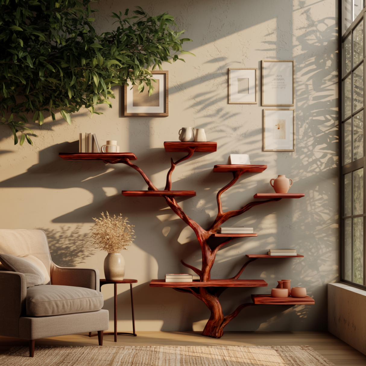 Canopyform Solid Wood Tree Bookshelf