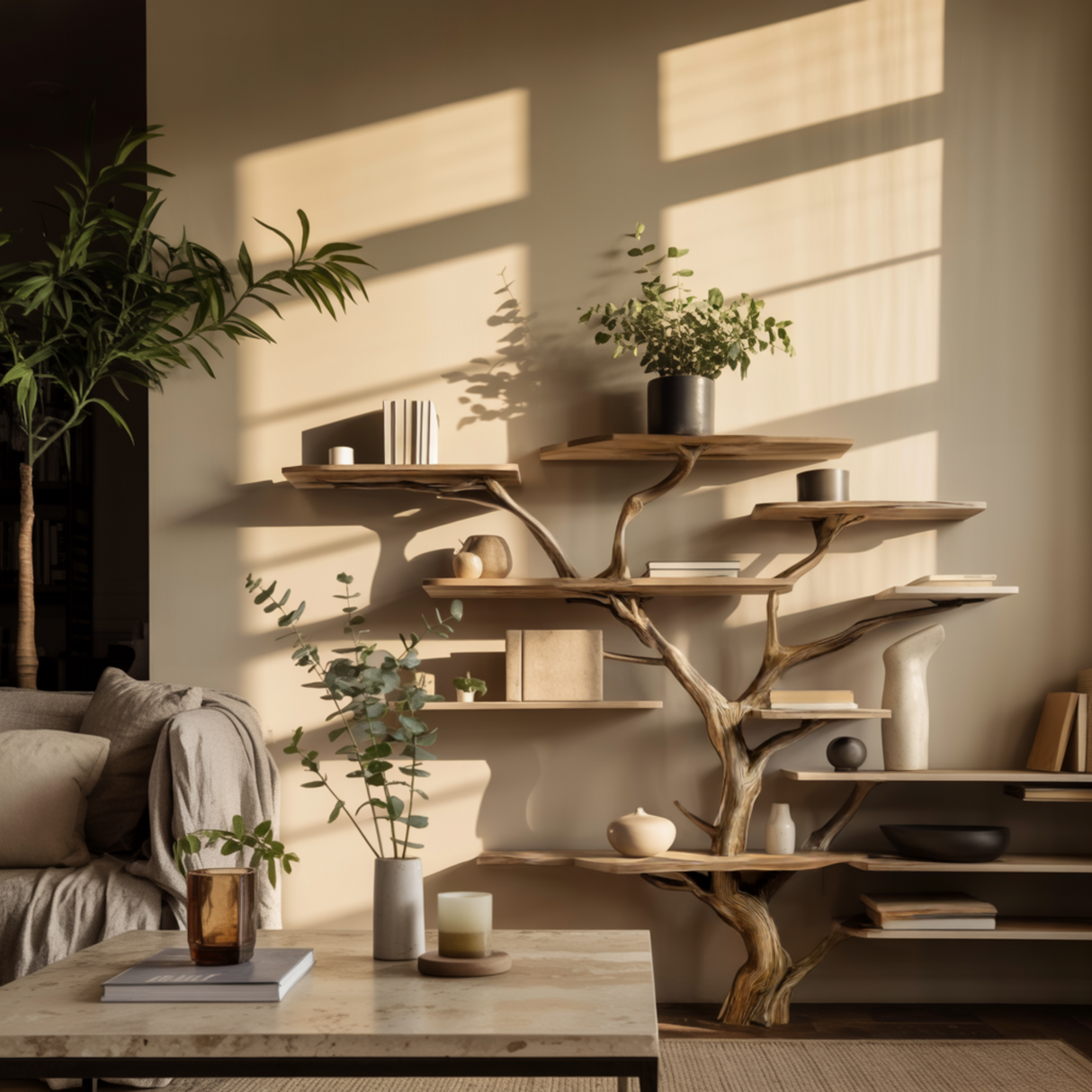 Canopyform Solid Wood Tree Bookshelf