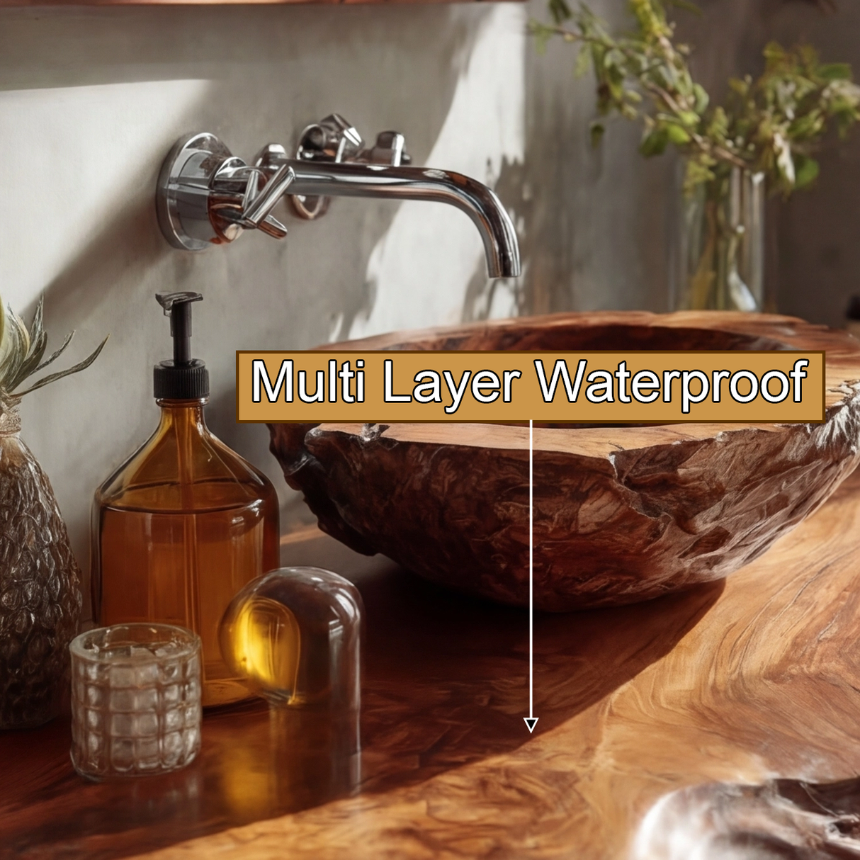 Cavello Handcrafted Live Edge Solid Wood Floating Bathroom Vanity SPA234268 - Timberustic Floating Bathroom Vanity