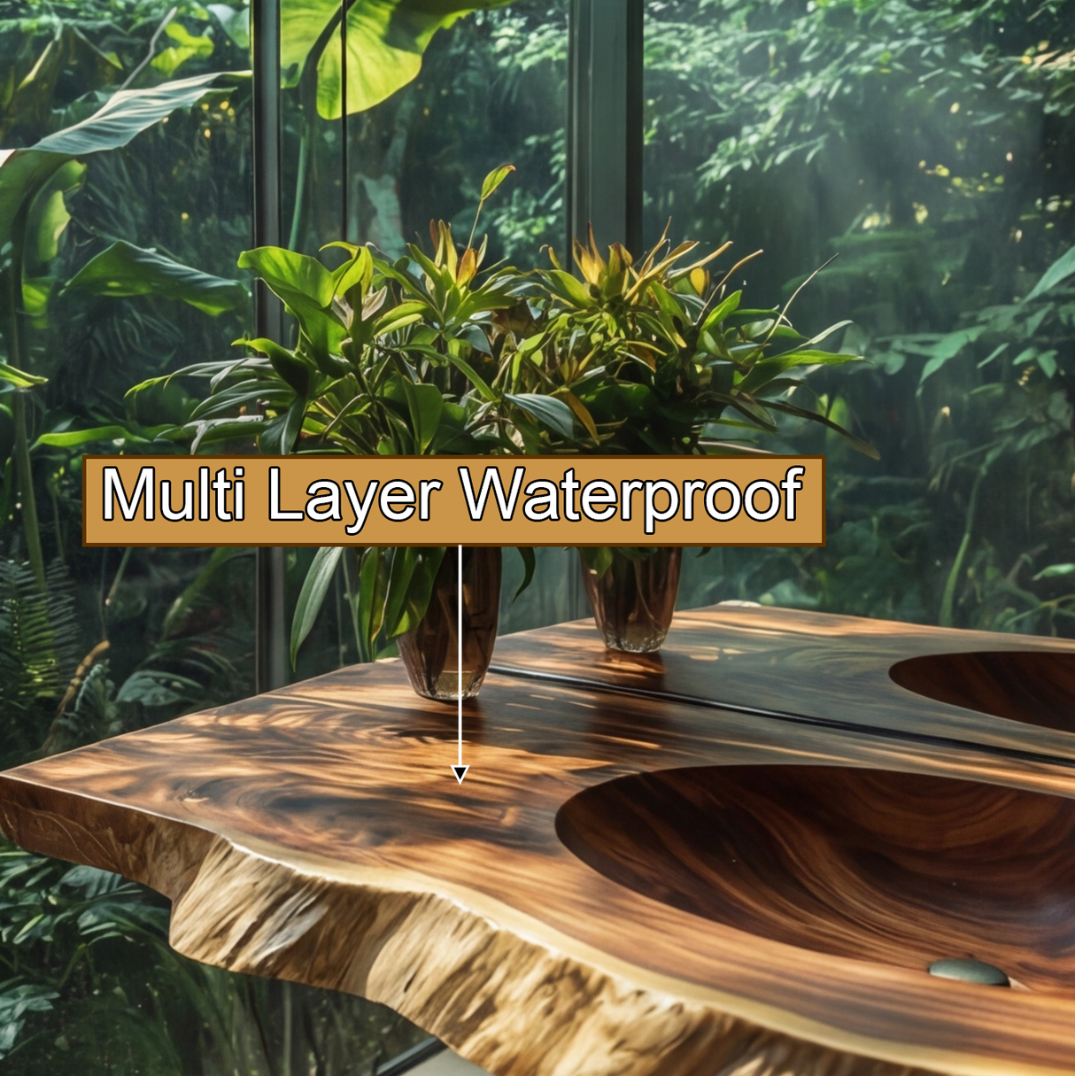 Cavira Live Edge Solid Wood Floating Bathroom Vanity with Integrated Sink SPA354645 - Timberustic Floating Bathroom Vanity with Integrated Sink