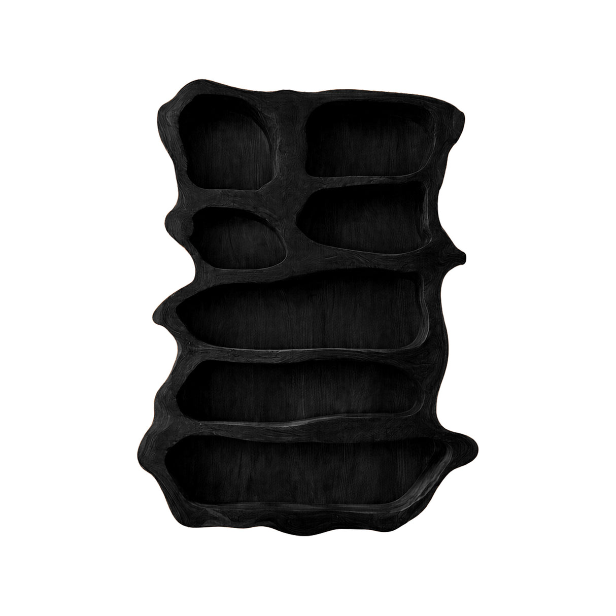 Cavora Sculpted Solid Wood Wine Display Shelf Black - Timberustic Wine Display Shelf