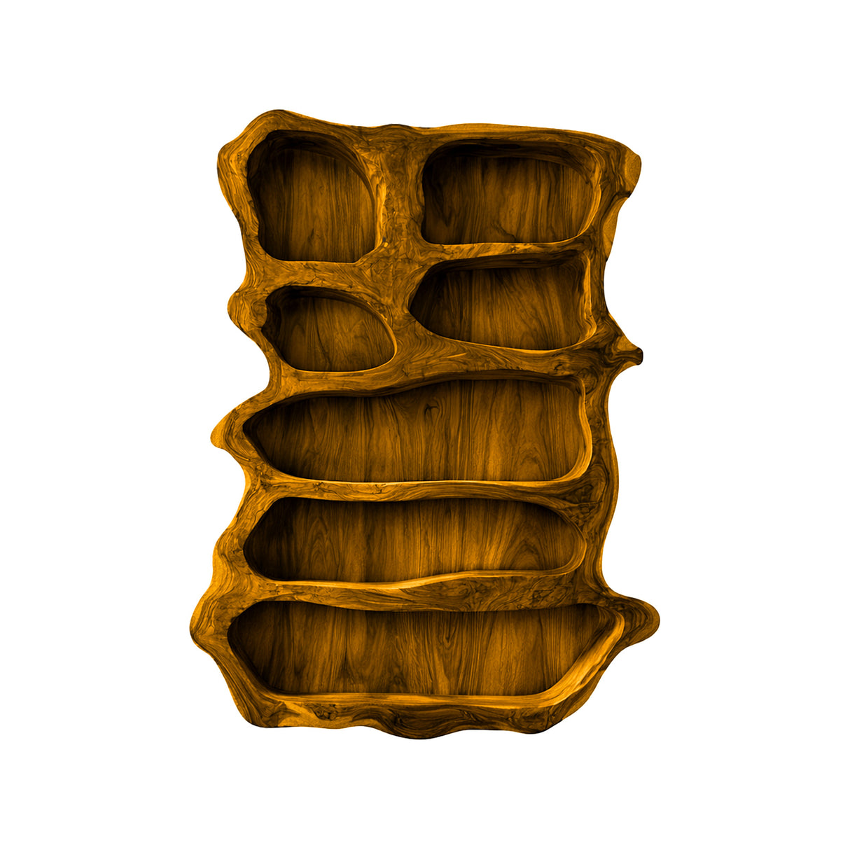 Cavora Sculpted Solid Wood Wine Display Shelf Teak - Timberustic Wine Display Shelf