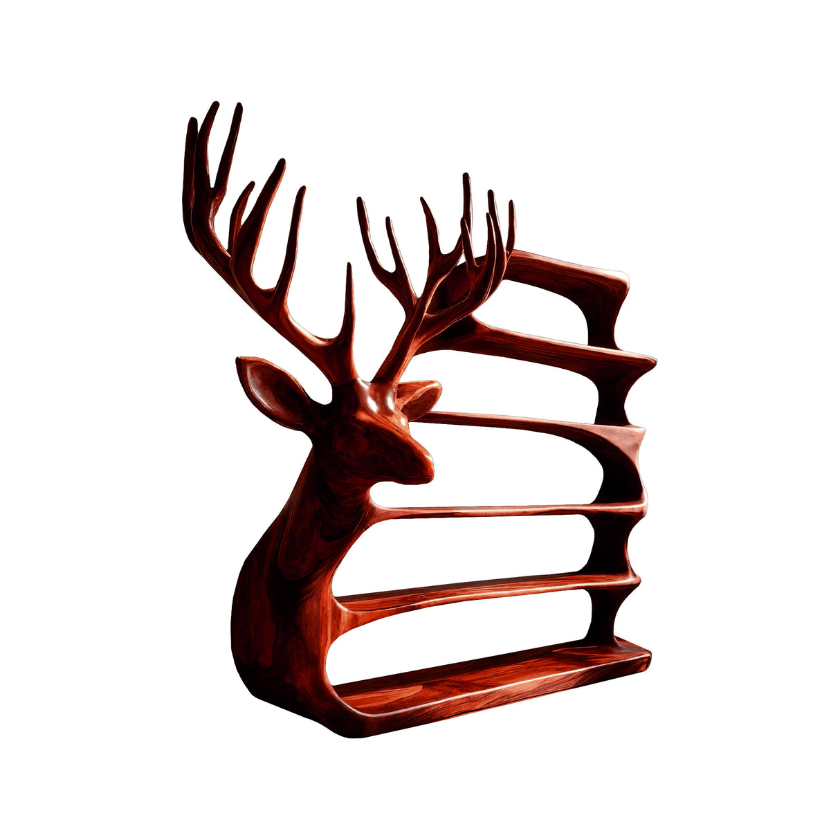 Cervin Crest Handcrafted Sculpture Deer Bookshelf