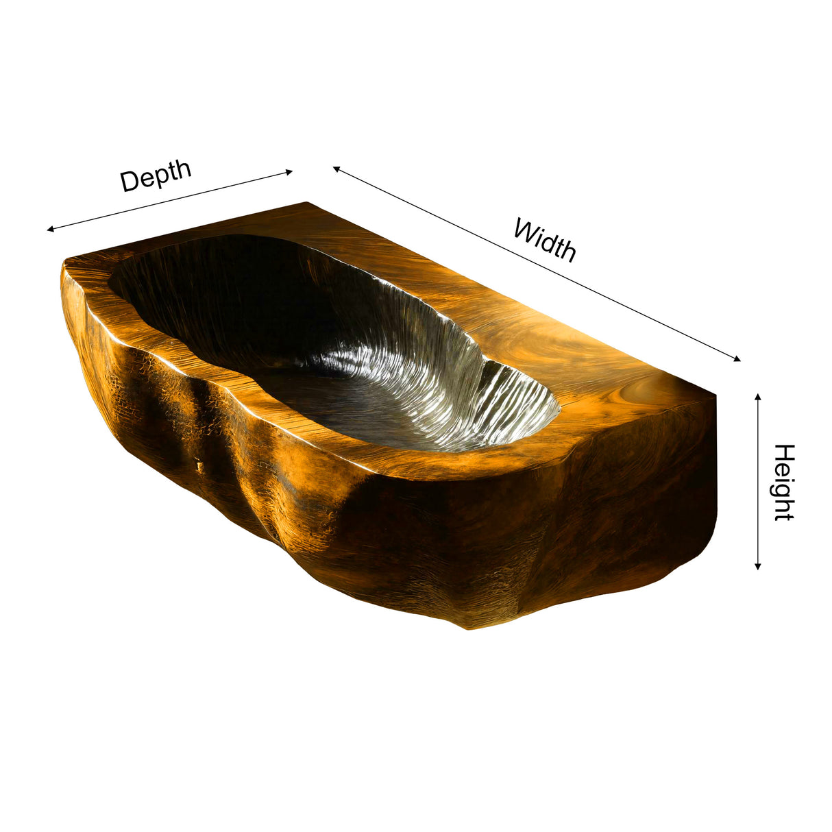 Cliffwave Carved Solid Wood Vessel Sink
