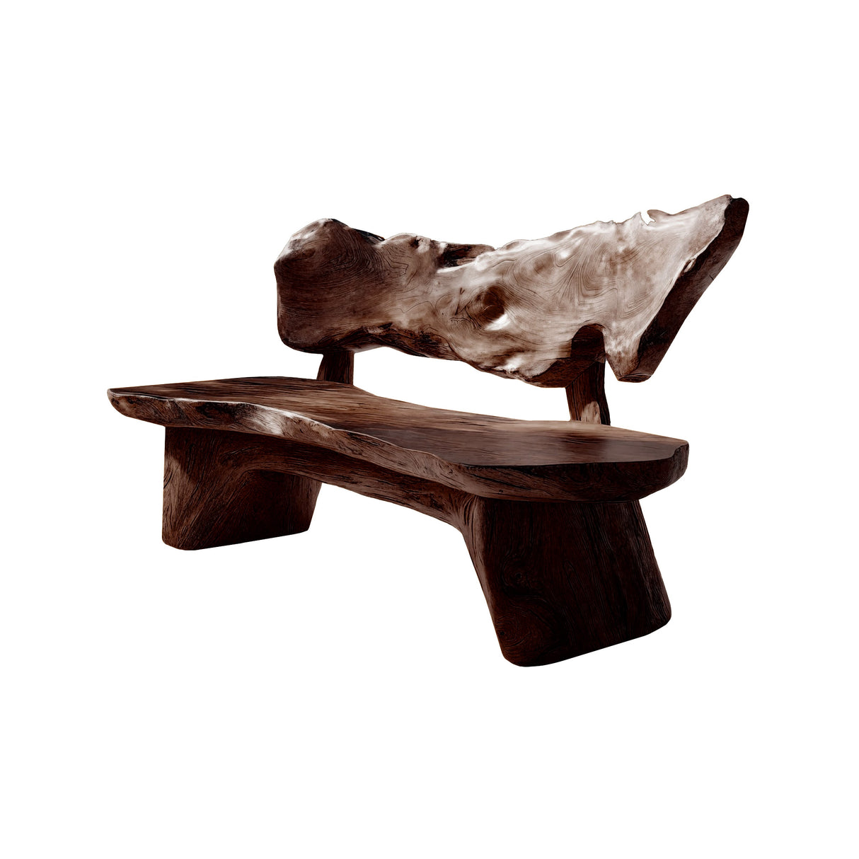 Coastline Drift Handcrafted Solid Wood Outdoor Bench Dark Walnut - Timberustic Bench