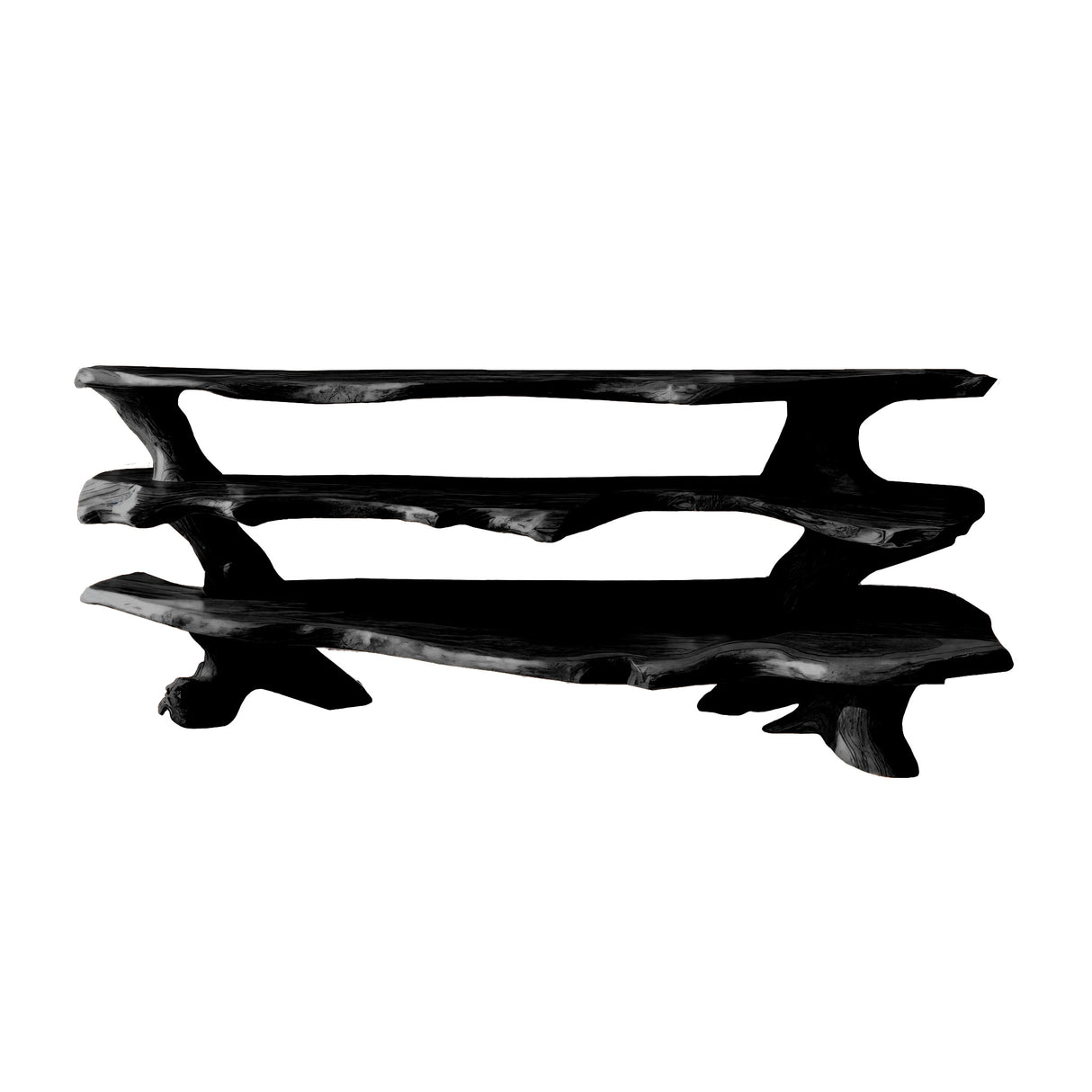 Contemporary Live Edge Handcrafted Solid Wood TV Cabinet