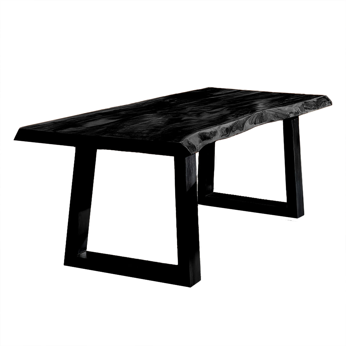 Contemporary Rustic Live Edge Solid Wood Dining Table Black - Timberustic Dining Table