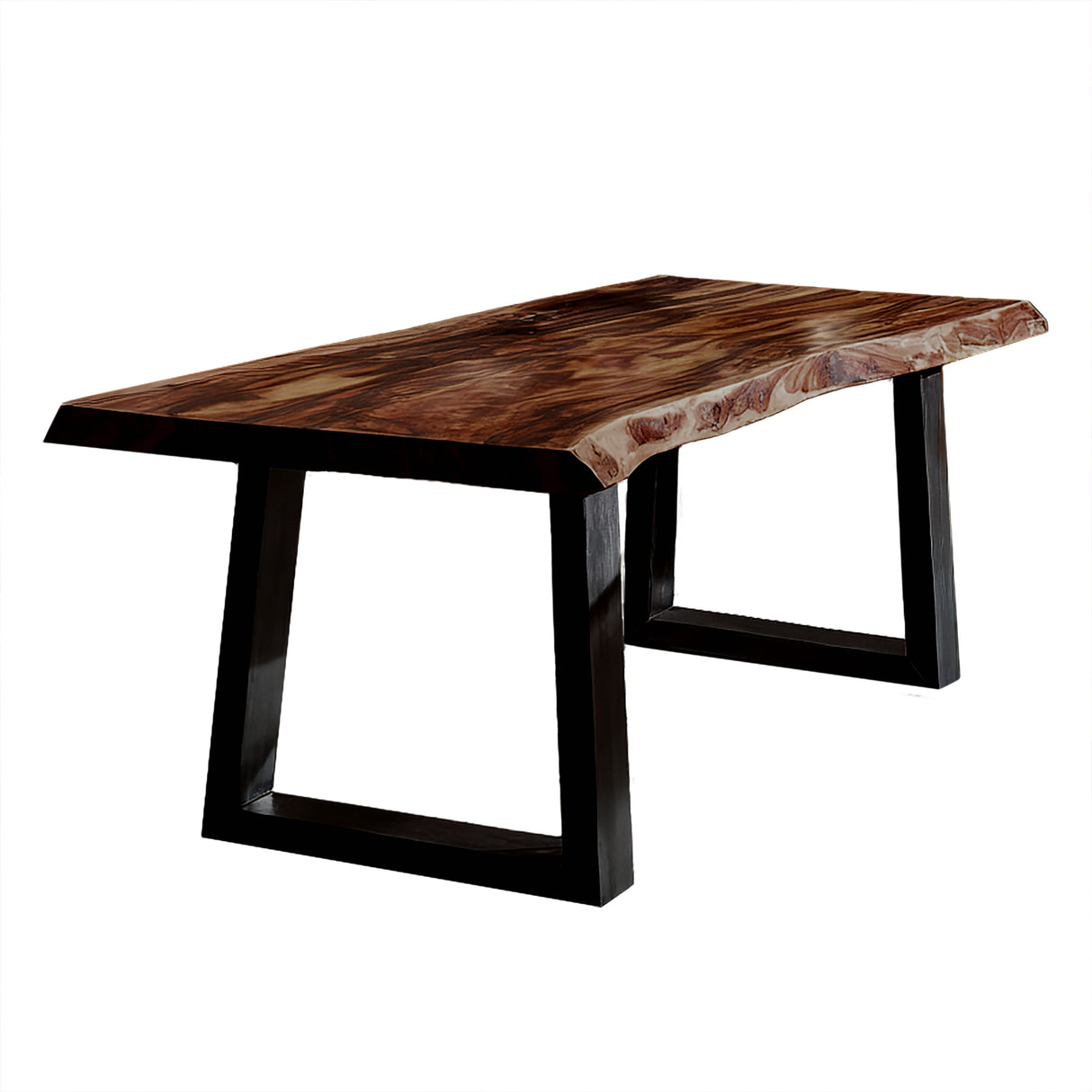 Contemporary Rustic Live Edge Solid Wood Dining Table Dark Walnut - Timberustic Dining Table