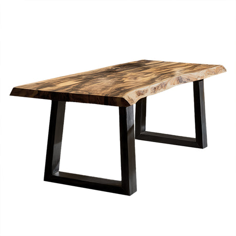Contemporary Rustic Live Edge Solid Wood Dining Table
