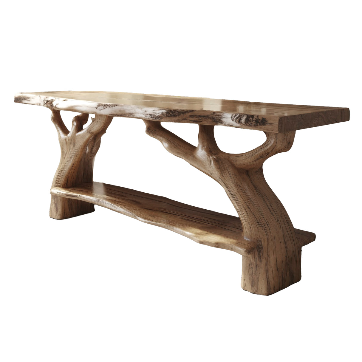 Contemporary Rustic Solid Wood Bathroom Vanity with Shelf