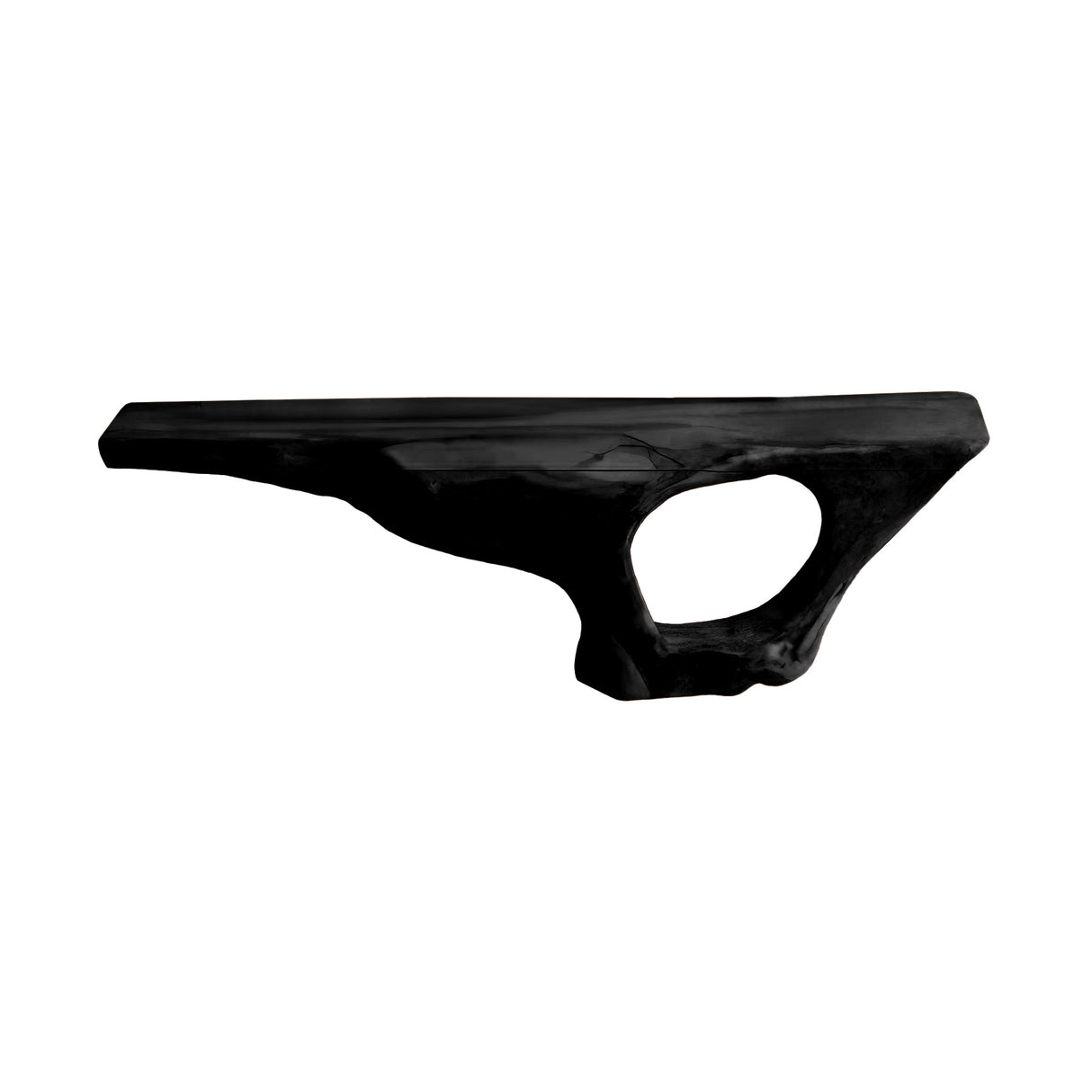 Coralwave Organic Wood Form Floating Bathroom Vanity with Open Storage Black - Timberustic Floating Bathroom Vanity with Open Storage